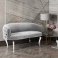 Adina Loveseat TOV-S73 in Grey Velvet Fabric by TOV Furniture