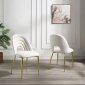 Fadri Dining Chair DN01953 Set of 2 in Teddy Sherpa by Acme