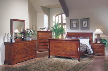 Oak Finish Bedroom With Classic Design [AMBS-72-8550]