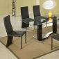 Fenya Dining Table Clear Glass Top by Chintaly w/Optional Chairs