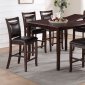 F2238 Counter Height Dining Set 5Pc in Dark Brown by Poundex