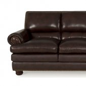 8294 Roswell Sofa & Loveseat in Burgundy by Leather Italia