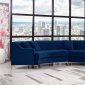 Jackson Sectional Sofa 673 in Navy Velvet Fabric by Meridian