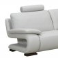 Light Grey Full Leather Modern Elegant Sectional Sofa