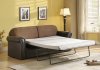 Fabric & Vinyl Two-Tone Modern Sofa w/Queen Size Sleeper