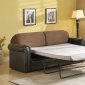 Fabric & Vinyl Two-Tone Modern Sofa w/Queen Size Sleeper