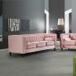 Taylor Sofa 642 in Pink Velvet Fabric by Meridian w/Options