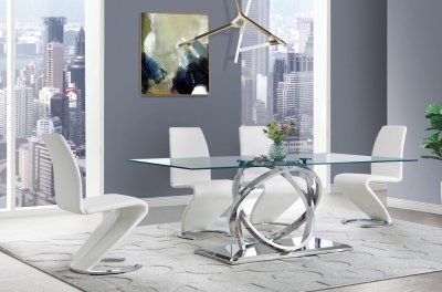 D1813DT Dining Table by Global w/Optional D9002DC White Chairs