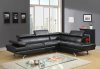 U9782 Sectional Sofa in Black Bonded Leather by Global