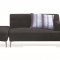 Manhattan 421009 Sectional Sofa in Black Fabric by New Spec