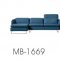 Aleida Sectional Sofa 1669 in Blue Fabric by VIG w/Metal Legs