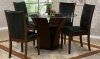 Dark Brown Tulip Base 5Pc Modern Dining Set w/Clear Glass Top