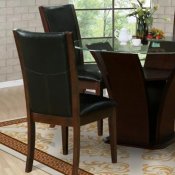 Dark Brown Tulip Base 5Pc Modern Dining Set w/Clear Glass Top