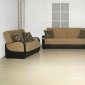 Brown Fabric Living Room w/Sleeper Sofa & Storage