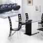 D1021DT Dining Set 7Pc w/803DC Black & White Chairs by Global