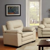 Parma Sofa & Loveseat Set CM6324IV in Ivory Leatherette