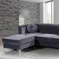 Eliana Sectional Sofa 660 in Grey Velvet Fabric by Meridian