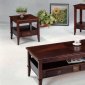 Cherry Finish Modern Coffee Table w/Drawers & Options