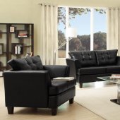 9994BLK Della Sofa by Homelegance in Black Bonded Leather