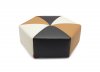 Black & White & Camel Leatherette Modern Elegant Ottoman