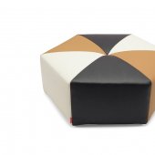 Black & White & Camel Leatherette Modern Elegant Ottoman