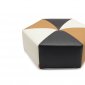 Black & White & Camel Leatherette Modern Elegant Ottoman