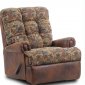 Saddle Fabric Modern Recliner w/Multi-Tone Accents