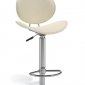 White Faux Leather Modern Bar Stool W/Cromed Metal Base