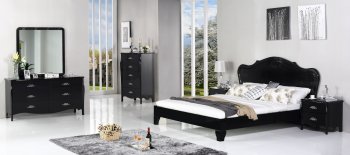 Grandio Bedroom in Black by Beverly Hills w/Options [BHBS-Grandio Black]