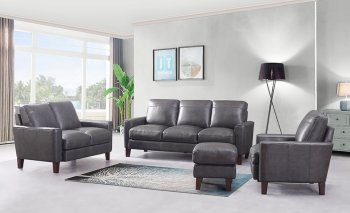Chino Sofa & Loveseat Set in Gray by Leather Italia w/Options [LIS-5309-Chino Gray]