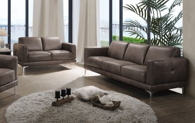 Reagan Sofa 55080 in Brown Stone Polished Microfiber by Acme