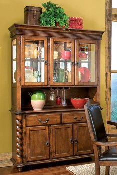 Walnut Finish Casual Buffet with Rope Twist Details [CRBU-26-101111]