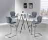 D1503BT Dining 5Pc Set by Global w/Glass Top & Grey Chairs