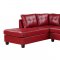 G909B Sectional Sofa w/Ottoman in Red Leatherette by Glory