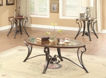 701694 Coffee Table 3Pc Set by Coaster w/Glass Top [CRCT-701694]