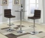 Round Tempered Glass Top & Chrome Metal Base Modern 3Pc Bar Set