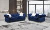 LCL-013 Sofa & Loveseat Set in Navy Blue Velvet