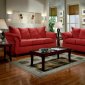 Red Fabric Modern Sofa & Loveseat Set w/Options