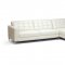 Babbit Sectional Sofa in Ivory Leather by Wholesale Interiors