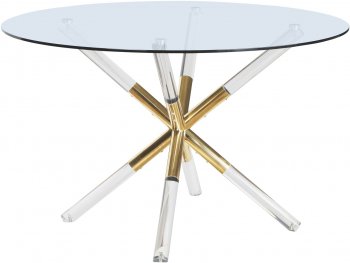 Mercury Dining Table 916 by Meridian w/Clear Glass Top [MRDS-916 Mercury]