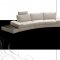 Modi Sectional Sofa by Beverly Hills in Light Gray Leather