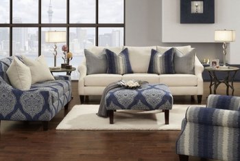 Waller SM8480 Sofa in Ivory Fabric w/Options [FAS-SM8480-Waller]