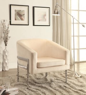 902535 Accent Chair in Cream Velvet Fabric by Coaster