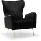 Opera Accent Chair 532 in Black Velvet Fabric by Meridian