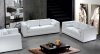 White Leather Modern 3Pc Sofa, Loveseat & Chair Set w/Crystals