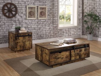 Bellarosa Coffee Table 3PC Set 88040 in Rustic Oak by Acme [AMCT-88040 Bellarosa]