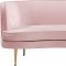 Vivian Sofa 694 in Pink Velvet Fabric by Meridian w/Options