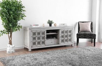 Pantaleon II 64" TV Stand CM5392-TV in Antique White [FATV-CM5392-Pantaleon II]