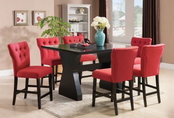 Effie Counter Height Table 5Pc Set by Acme w/Red Chairs [AMDS-71520-71525 Effie]