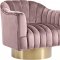 Farrah Accent Chair 520 in Pink Velvet Fabric by Meridian